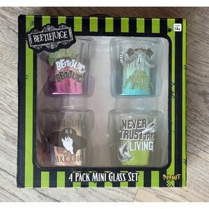 BEETLEJUICE Shot Glasses NEW Votives Set TIM BURTON Spirit HALLOWEEN